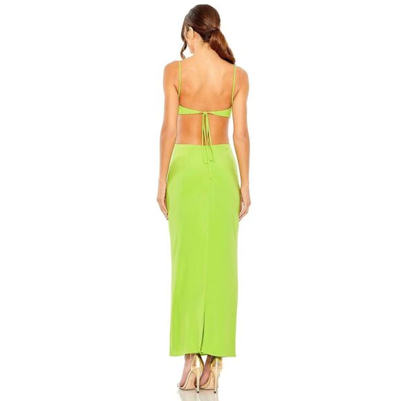 NWT Ieena for Mac Duggal 27110 Strappy Back Side Cutout Dress in Sage Green Sz 6 - Picture 3 of 14